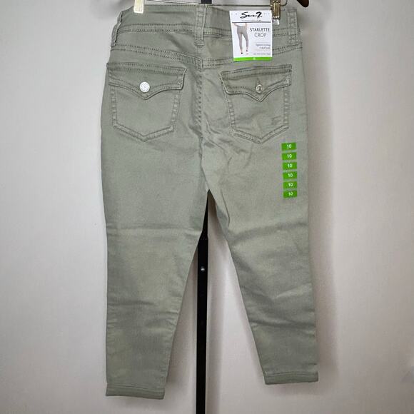 Seven7 Crop Jeans-Women’s 10- seagrass color Starlette Mid Rise Skinny Crop - Picture 3 of 6